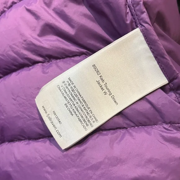 Fjallraven Keb Touring Down Puffer Jacket - Women's Size M - Purple - Picture 11 of 16